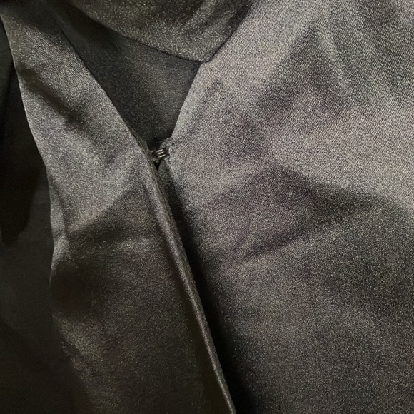 Jonathan Simkhai black silk faux wrap top with lace sleeves - Picture 5 of 12